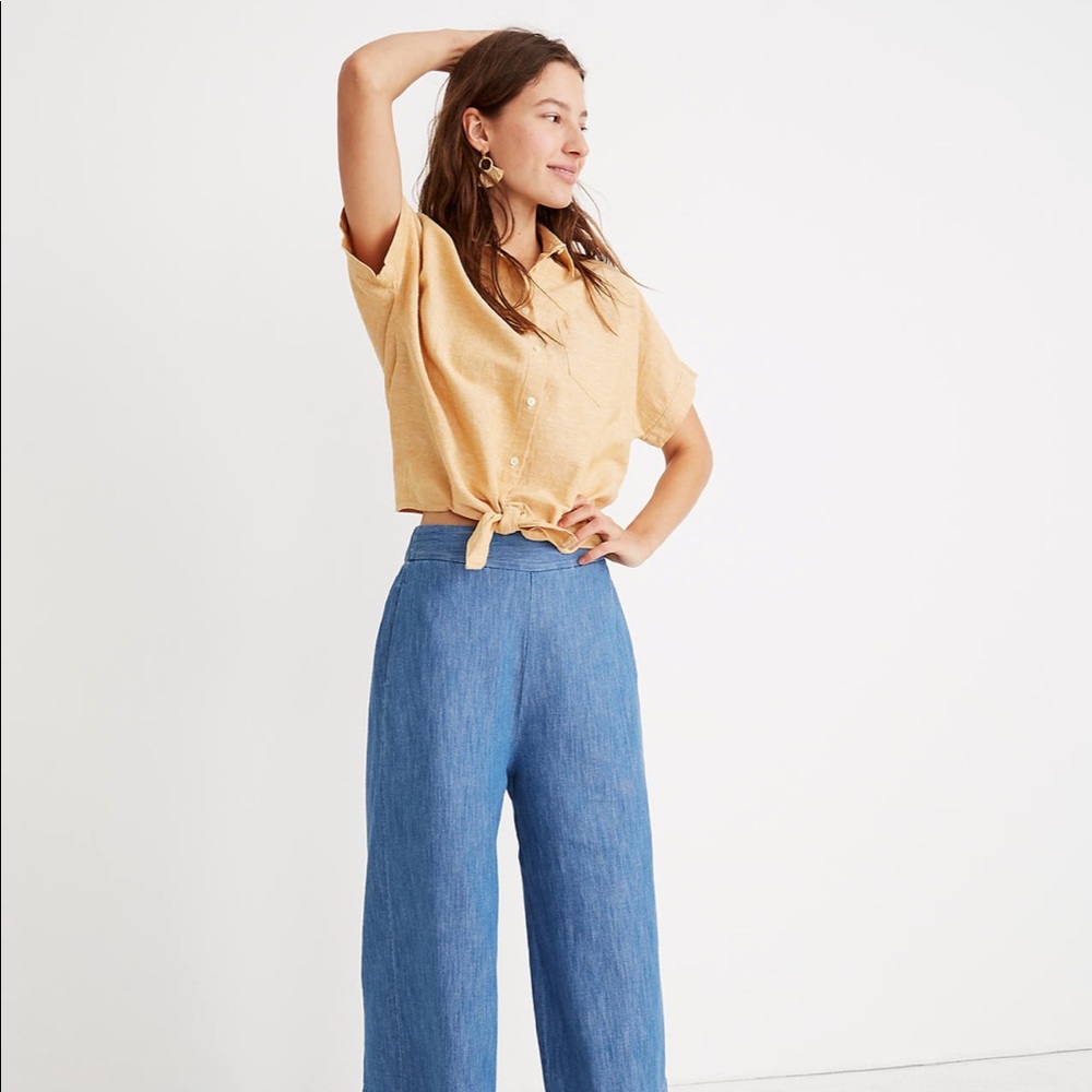 Madewell chambray pull on pants - Picture 1 of 6